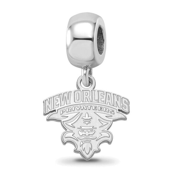 Sterling Silver University of New Orleans Small Dangle Bead Charm - Picture 1 of 4